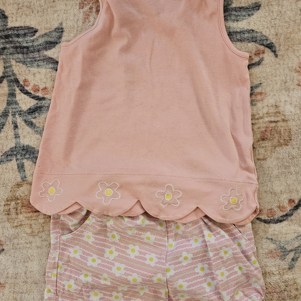 Florence Eiseman's Blossom & Sprout Pink Sleeveless Top and Daisy Shorts Set